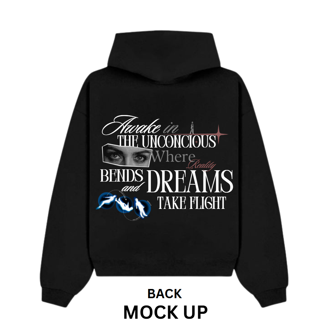 Hoodie Design "Lucid Dreams",Black Hoodie Front & Back Mockup, Black Hoodie, Vintage Hoodie, Typography | Transparent PNG | JPG and PDF file