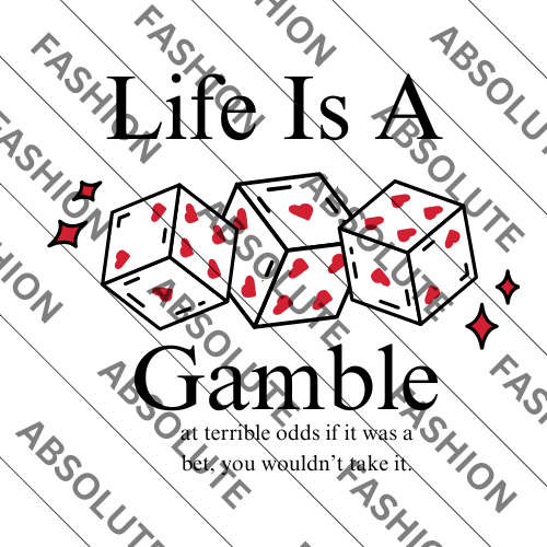 T-Shirt Design "Gamble", T-Shirt Mockup, T-Shirt Print Design, White T-Shirt Mockup, Typography | Transparent PNG | JPG and PDF file