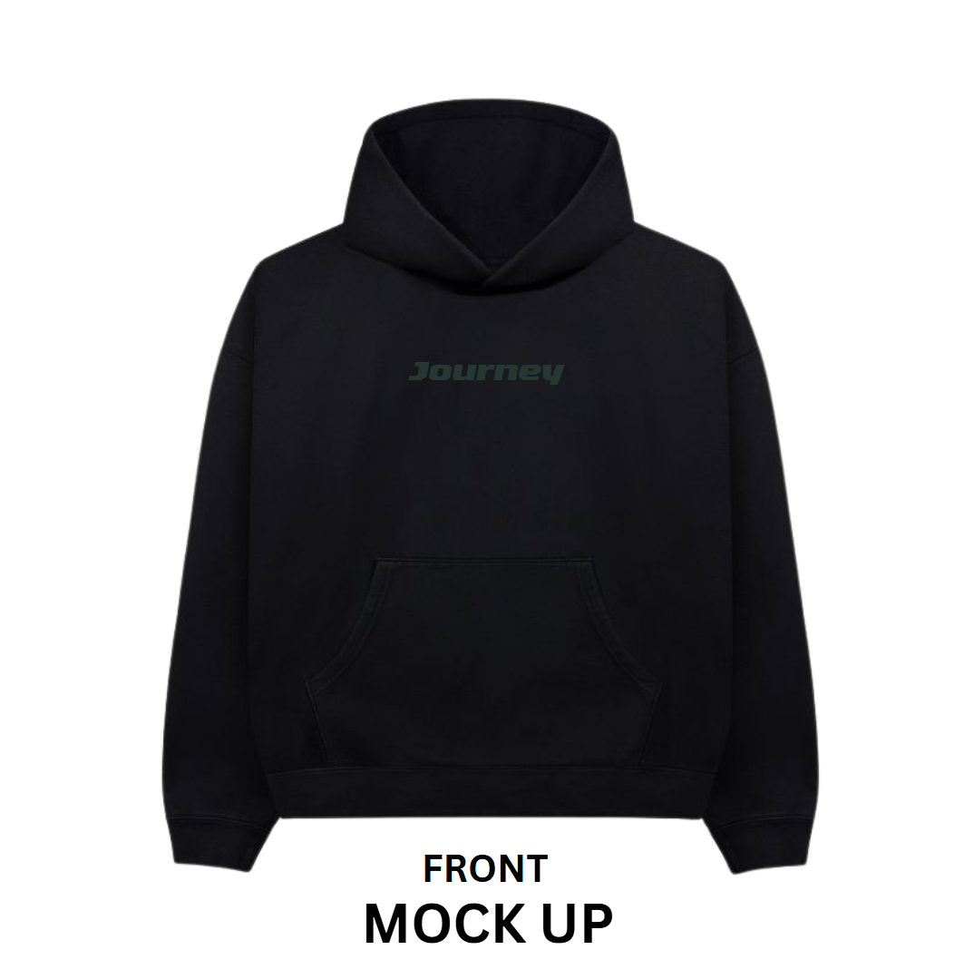 Hoodie Design "Journey", Black Hoodie Front & Back Mockup, Black Hoodie, Vintage Hoodie, Typography | Transparent PNG | JPG and PDF file