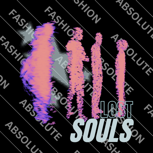 T-Shirt Design "Lost Souls", T-Shirt Mockup, T-Shirt Print Design, Black T-Shirt Mockup, Illustration | Transparent PNG | JPG and PDF file