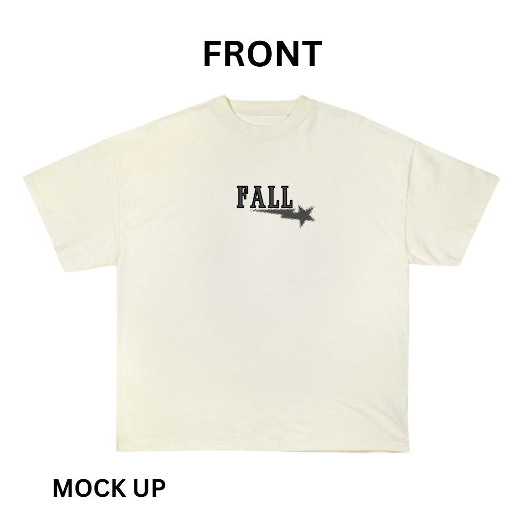 T-Shirt Design "The Fall", T-Shirt Mockup, T-Shirt Print Design, Beige T-Shirt Mockup, Butterfly | Transparent PNG | JPG and PDF file