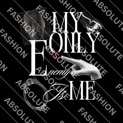 T-Shirt Design "Enemies", T-Shirt Mockup, T-Shirt Print Design, Black T-Shirt Mockup, Typography | Transparent PNG | JPG and PDF file