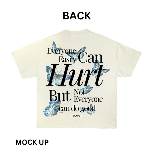 T-Shirt Design "Benevolence", T-Shirt Mockup, T-Shirt Print Design, Beige T-Shirt Mockup, Butterfly | Transparent PNG | JPG and PDF file