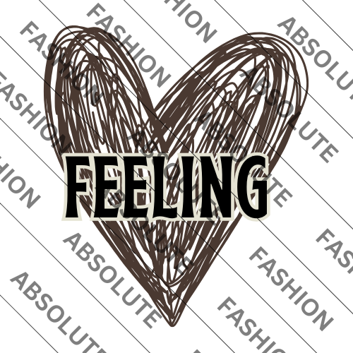 T-Shirt Design "Feeling", T-Shirt Mockup, T-Shirt Print Design, White T-Shirt Mockup, Illustration | Transparent PNG | JPG and PDF file